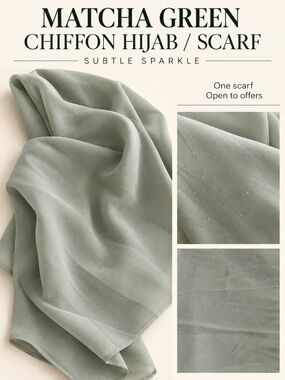 Matcha Green Sparkly Chiffon Hijab